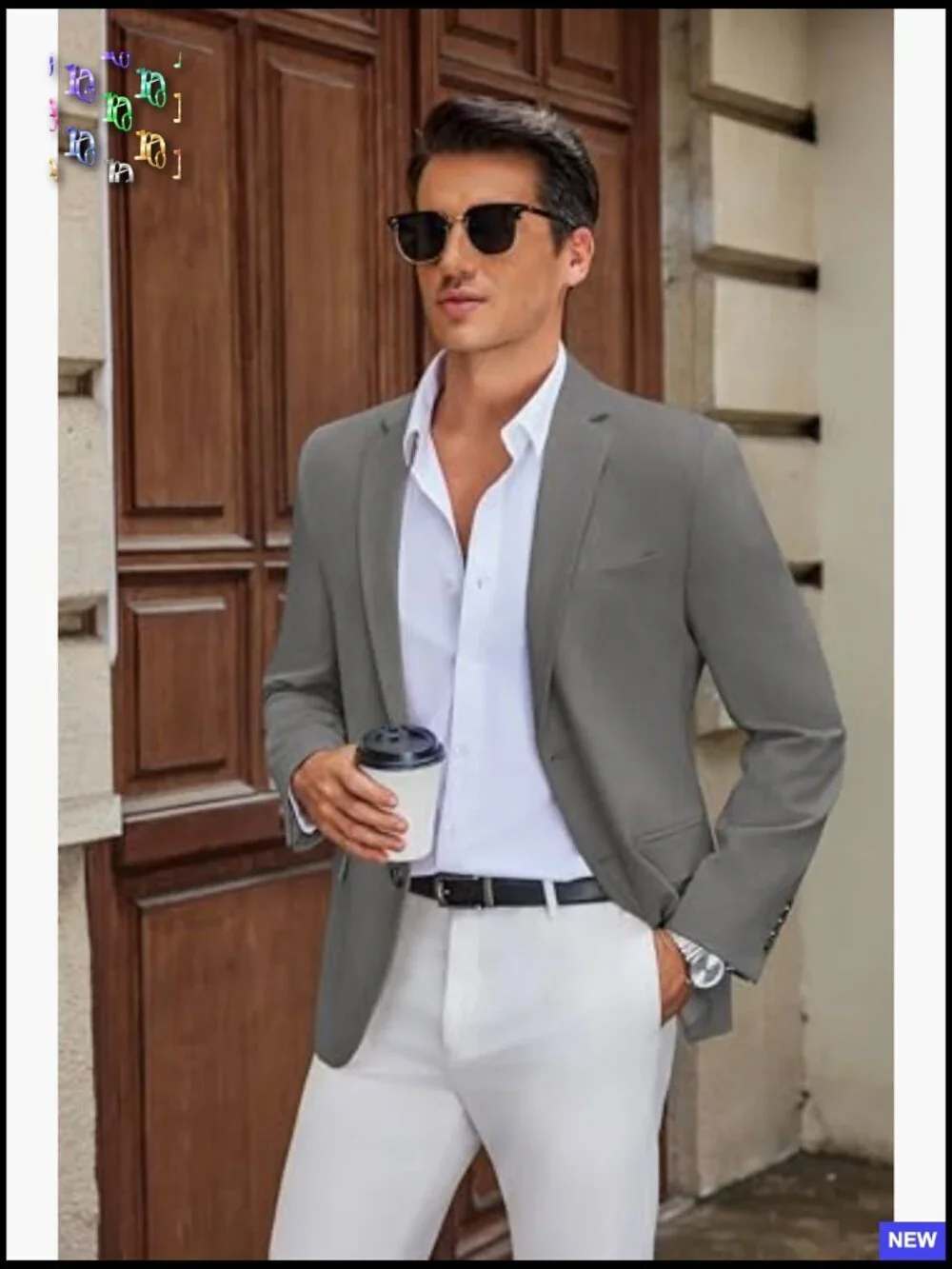 Slim Fit Sport Coat Lightweight Blazer Notch Lapel Two Button Casual Elegant